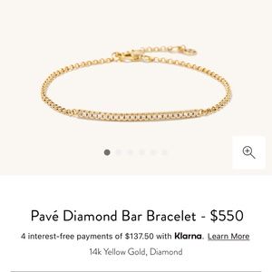 Mejuri Pave Diamond Bar Bracelet Pavé